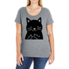 black cat (2) Ladies Curvy T-Shirt