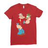 popeye spinach retro mens funny Ladies Fitted T-Shirt