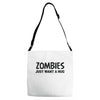 zombies just want a hug Adjustable Strap Totes