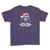 new funny darth vader star wars themed christmas Youth Tee