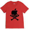 apple skull V-Neck Tee