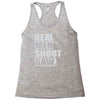 real men shoot raw Racerback Tank