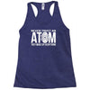 never trust an atom   make up everything Racerback Tank
