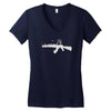 banksy style ak47 art   funny Women's V-Neck T-Shirt