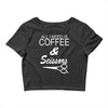all i need is coffee sciossors Crop Top