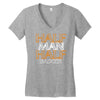 half man half badger Women's V-Neck T-Shirt