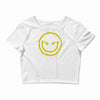 evil smiley emoticon Crop Top
