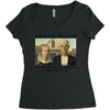 Grant Wood American Gothic Women's Triblend Scoop T-shirt