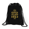 kings are born in 1953 Drawstring Bags