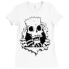 bart skull Ladies Fitted T-Shirt