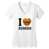 i love burger Women's V-Neck T-Shirt
