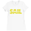 born to sail forced to work Ladies Fitted T-Shirt