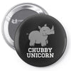 chubby unicorn rhino Pin-back button