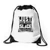 Just One More Slice I Promise Drawstring Bags
