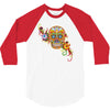 women's sugar skull purple 3/4 Sleeve Shirt