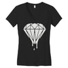 dripping diamond Women's V-Neck T-Shirt