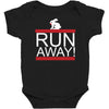run away rabbit Baby Bodysuit