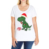 christmas dinosaur Ladies Curvy T-Shirt