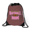 softball mom glitter Drawstring Bags