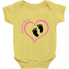 Baby Girl with Heart Any Name Customized Baby Bodysuit