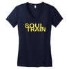 soul train retro 60s 70s 80s music party present tee new Women's V-Neck T-Shirt