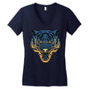 tiger fire Women's V-Neck T-Shirt
