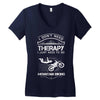 I Don't Need Therapy Just to Go Mountain Biking Women's V-Neck T-Shirt