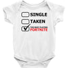 too busy playing fortnite (black) Baby Bodysuit