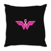 breast cancer wonder woman Throw Pillow