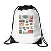 vintage electronic retro technology Drawstring Bags