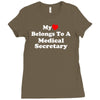 my heart belongs to a medical secretary Ladies Fitted T-Shirt