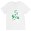 paris script eiffel tower french france V-Neck Tee