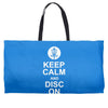 keep calm and disc golf on target frisbee basket Weekender Totes
