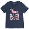 dachshund floral V-Neck Tee