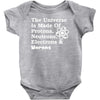The Universe Is Made Of Protons Neutrons Electrons Morons Baby Bodysuit