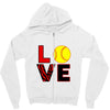 love softball Zipper Hoodie