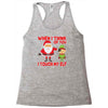 touch my elf christmas fun and naughty Racerback Tank