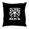 biker t shirt cafe racers ton up boys rockers greasers rock &amp; roll Throw Pillow