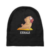 yoga pug exhale Baby Beanies