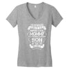 Super Cool Mommy Of A Freaking Awesome Son Women's V-Neck T-Shirt