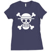 onepiece  straw hat crew flag luffy pirates anime Ladies Fitted T-Shirt