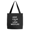 westlife white logo Tote Bags