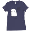 sad ghost Ladies Fitted T-Shirt