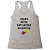 bears beets battlestar galactica Racerback Tank