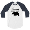 Daddy Bear - Baby Bear Custom Name 3/4 Sleeve Shirt