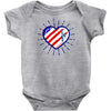 heart us flag 4th july fredom america usa Baby Onesie