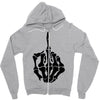 middle finger skeleton bone skull grafitti art Zipper Hoodie