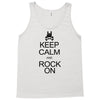 keep calm and rock on mens black t shirt rock music new Tank Top
