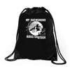 my dachshund rides shotgun Drawstring Bags