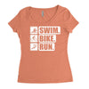 v6 swim bike run Women's Triblend Scoop T-shirt